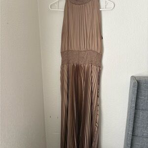 DO+BE Tan Pleated Maxi Dress